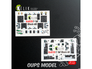 Kelik K48128 F-16F Block 60 décalcomanies 3D intérieures pour maquette Hasegawa 1/48