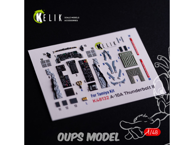 Kelik K48132 A-10A décalcomanies 3D intérieures pour maquette Tamiya 1/48