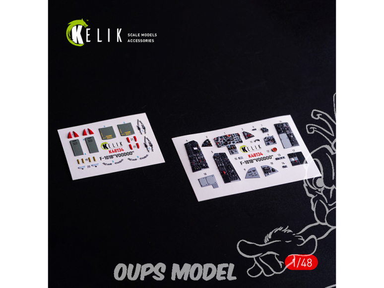 Kelik K48134 Décalcomanies 3D pour l'intérieur du F-101B VooDoo, compatibles avec le kit Zimi Model ou KittyHawk. 1/48