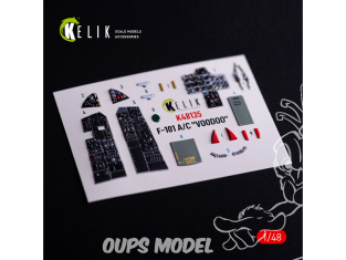 Kelik K48135 Décalcomanies 3D pour l'intérieur du F-101A/C VooDoo, compatibles avec le kit Zimi Model ou KittyHawk. 1/48