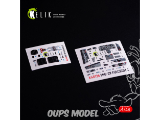 Kelik K48136 Décalcomanies 3D pour intérieur de Mig-29C (9-13) Fulcrum kit GWH 1/48