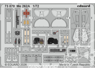 Eduard photodecoupe avion 73870 Amélioration Messerschmitt Me 262A Arma Hobby 1/72