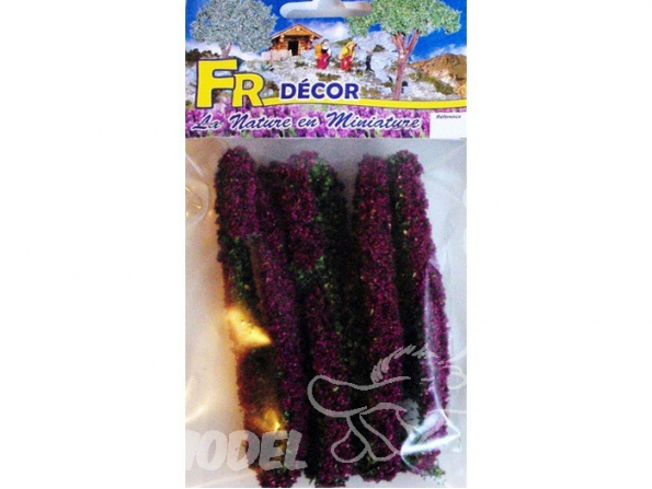 Fr Décor 204 Haies chenille floquée Fleuries mauve