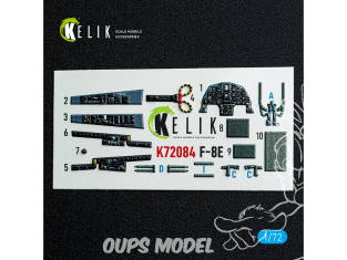 Kelik Decals 3D K72084 F-8E Crusader décalcomanies 3D intérieures pour maquette Academy 1/72