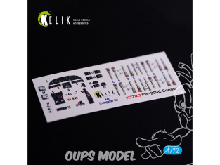 Kelik Decals 3D K72147 FW-200C Condor décalcomanies 3D intérieures pour maquette Trumpeter 1/72