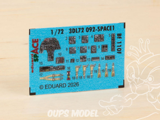 Eduard Space décalques 3D 3DL72092 Messerschmitt Bf 110F Eduard 1/72