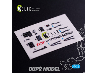 Kelik Decals 3D K72197 H-21 Banane volante décalcomanies 3D intérieures pour maquette Italeri 1/72