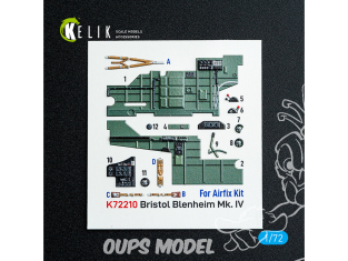 Kelik Decals 3D K72210 Bristol Blenheim Mk.IV décalcomanies 3D intérieures pour maquette Airfix 1/72