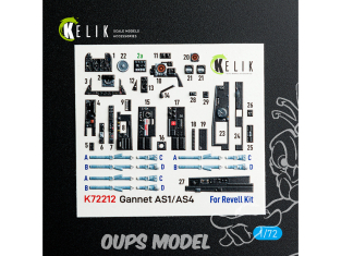 Kelik Decals 3D K72212 Gannet AS1/AS4 Décalcomanies 3D intérieures pour kit Revell 1/72