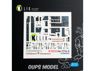 Kelik Decals 3D K72213 He-177A-5 décalcomanies 3D intérieures pour maquette Revell 1/72