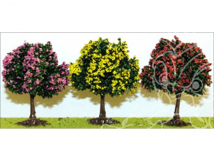 Fr Décor 8751 Arbres 3 Fruitiers en fleuris assortis 6cm