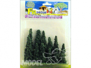 Fr Décor 06551 Boite de 12 sapins vert foncé assortis