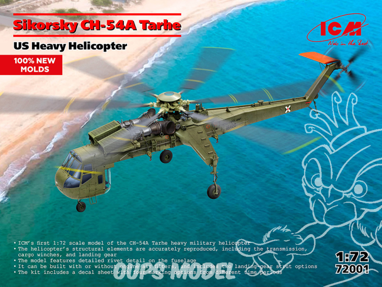 Icm maquette hélicoptére 72001 Sikorsky CH-54A Tarhe 1/72