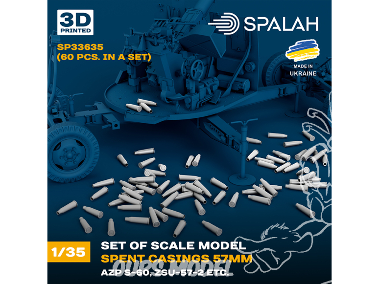 Spalah armement SP33635 Douilles usagées de 57 mm (AZP S-60, ZSU-57-2) 1/35