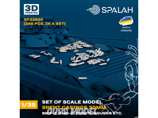 Spalah armement SP32935 Ensemble de douilles usagées à l'échelle pour munitions de 30 mm BMP-2, BMD-2 et 2K22 246 pièces 1/35