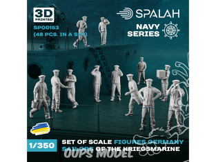 Spalah figurines SP00153 Marins de la Kriegsmarine allemande 48 pièces 1/35