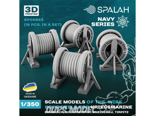 Spalah Accastillage SP00853 Enrouleurs de câbles Kriegsmarine pour Bismarck, Scharnhorst, Gneisenau, Tirpitz 15 pièces 1/35