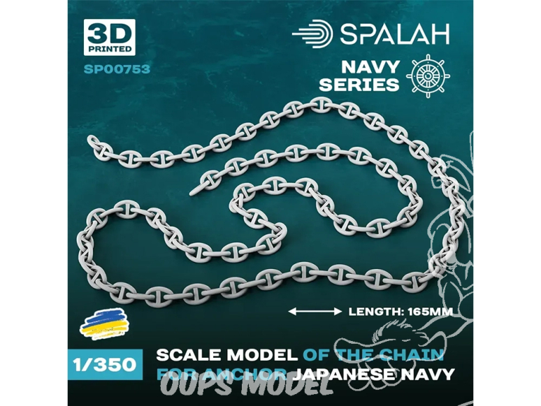 Spalah Accastillage SP00753 Chaîne d'ancre de la MARINE japonaise Longueur 165mm 1/350