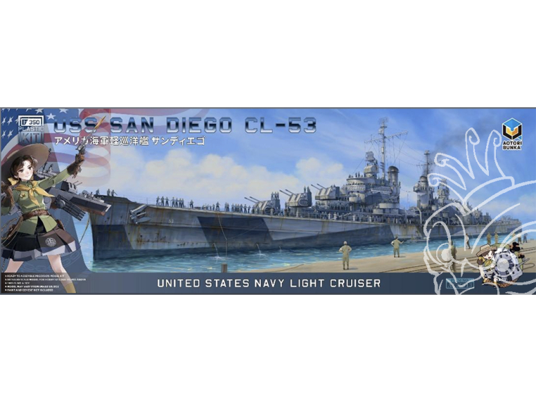 Aotorimaquette bateau AT35013 USS San Diego CL-53, croiseur léger de 1945 1/350