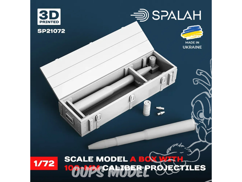 Spalah armement SP21072 Boîte contenant des projectiles de calibre 100 mm 1/72