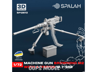 Spalah armement SP12872 Mitrailleuse Browning M2 de calibre 12,7 mm avec trépied 1/72