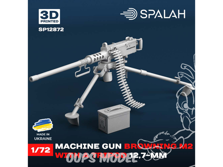 Spalah armement SP12872 Mitrailleuse Browning M2 de calibre 12,7 mm avec trépied 1/72