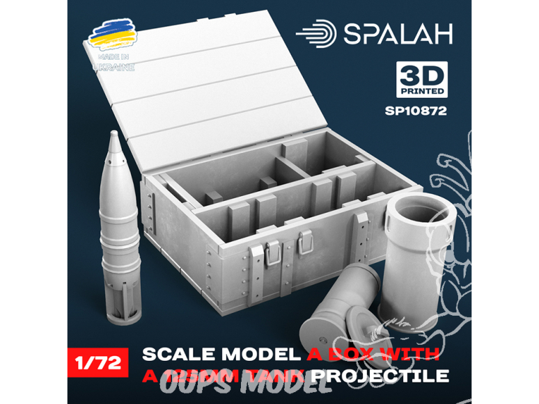 Spalah armement SP10872 Une boîte contenant un projectile de char de 125 mm 1/72