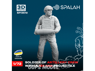 Spalah kit figurine SP13572 Chargeur avec un projectile de 155 mm d'obusier M777 1/72