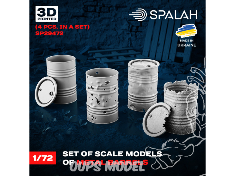 Spalah SP29472 4 barils métalliques 1/72