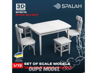 Spalah SP18772 Table avec tabourets et chaises 1/72