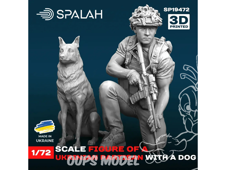 Spalah kit figurine SP19472 Partisan ukrainien avec un chien 1/72