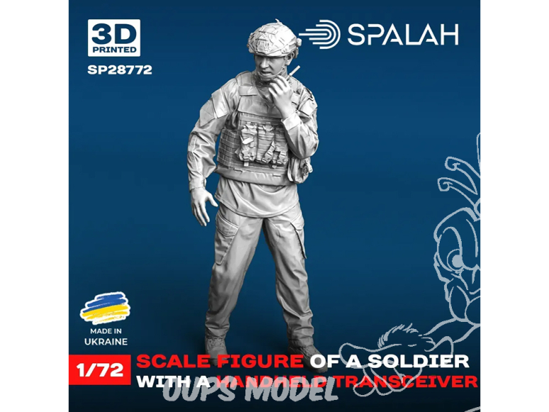 Spalah kit figurine SP28772 Soldat avec émetteur-récepteur portatif 1/72