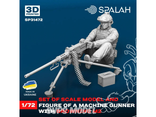 Spalah kit figurine SP31472 Mitrailleur avec mitrailleuse Browning M2 1/72