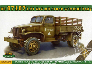 Ace Maquettes Militaire 72610 US G7107 1,5t 4x4 camion militaire type caisse métal 1/72