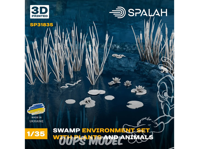 Spalah diorama SP31835 Environnement marécageux avec plantes et animaux 1/35