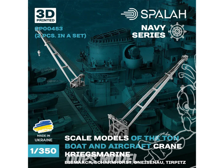 Spalah Accastillage SP00453 Grues Kriegsmarine pour bateaux et avions Bismarck Scharnhorst Gneisenau Tirpitz 2 pièces 1/350