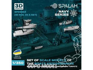 Spalah Accastillage SP00353 Bateaux pour la Kriegsmarine, Bismarck, Scharnhorst, Gneisenau, Tirpitz 19 pièces 1/350