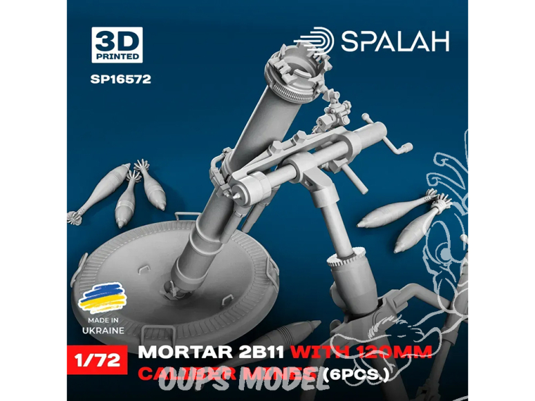 Spalah armement SP16572 Mortier 2B11 avec obus de calibre 120 mm 1/72