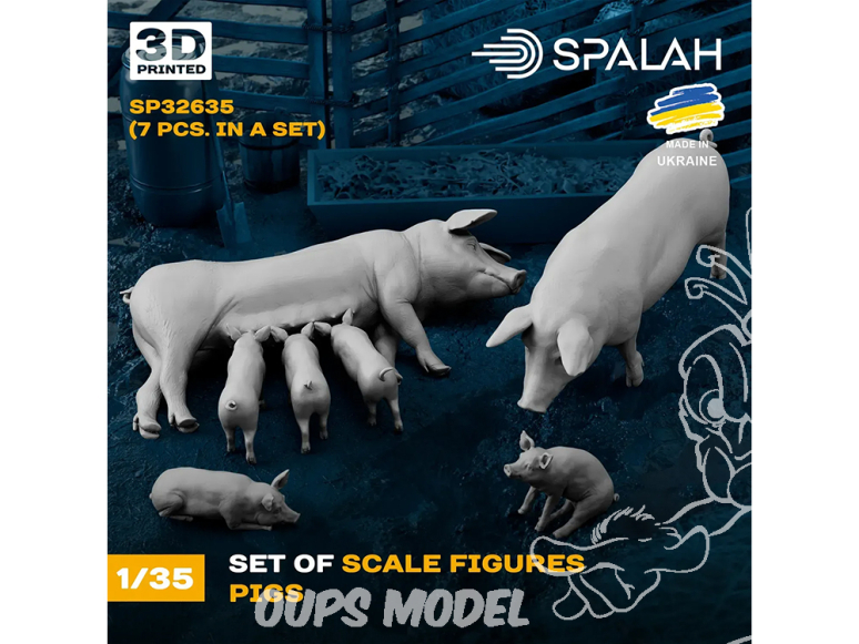 Spalah kit figurine SP32635 Cochons 7 pièces 1/35