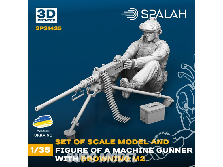 Spalah kit figurine SP31435 Mitrailleur avec mitrailleuse Browning M2 1/35