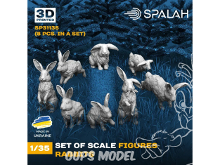 Spalah kit figurine SP31135 Lapins 8 pièces 1/35