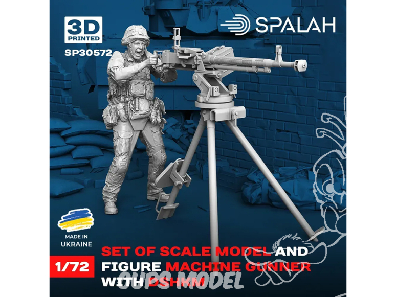 Spalah kit figurine SP30572 Mitrailleur avec mitrailleuse DShKM 1/72