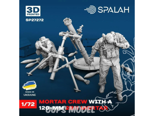 Spalah kit figurine SP27272 Équipage de mortier avec un mortier 2B11 de 120 mm 1/72