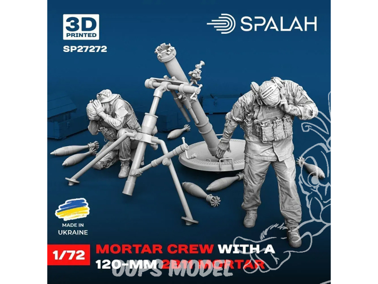 Spalah kit figurine SP27272 Équipage de mortier avec un mortier 2B11 de 120 mm 1/72