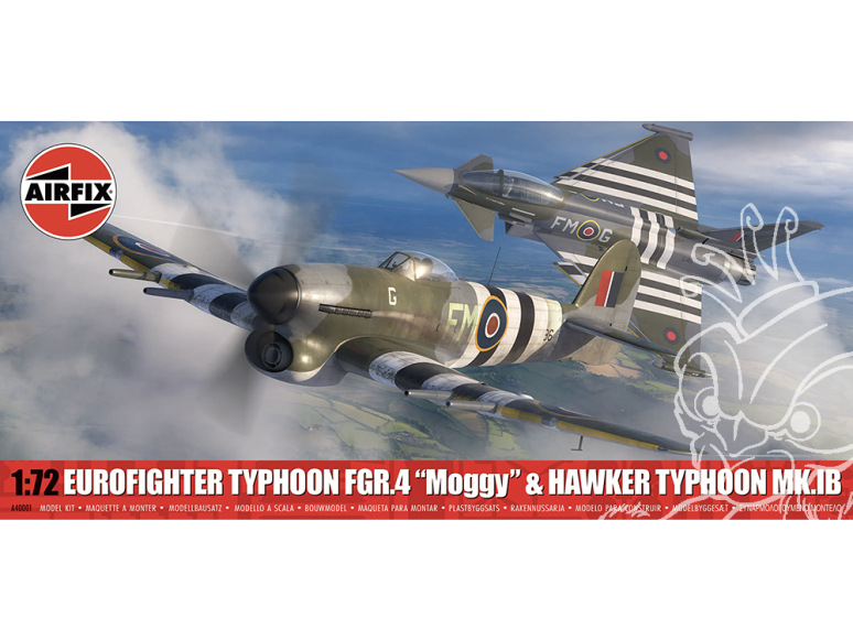 Airfix maquette avion A04001 Eurofighter Typhoon FGR.4 Moggy et Hawker Typhoon Mk.IB Pack jumeau 1/72