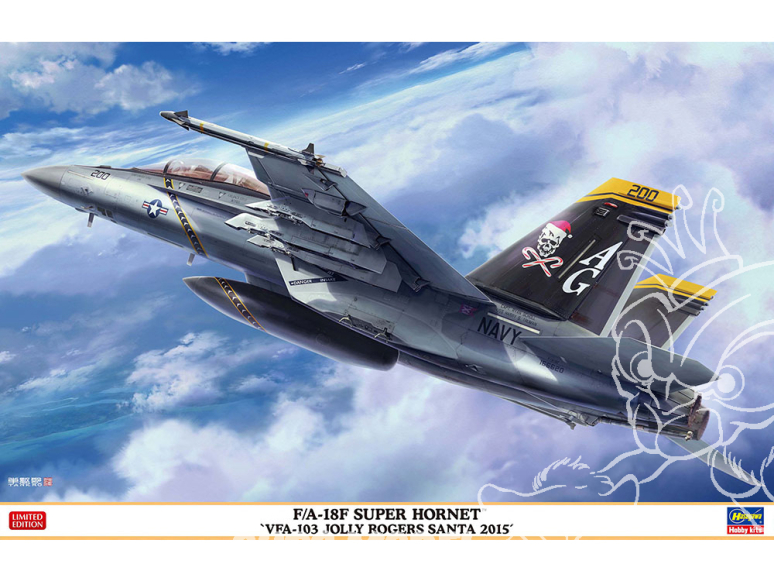HASEGAWA maquettes avion 07560 F/A-18F Super Hornet « VFA-103 Jolly Rogers SANTA 2015 1/48