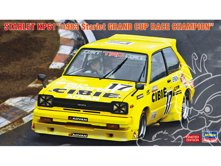 HASEGAWA maquette voiture 20796 Starlet KP61 Championne de la course Starlet Grand Cup 1983 1/24