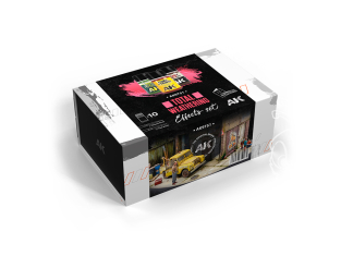 Ak Interactive ak9751 Set ENSEMBLE TOTAL D’EFFETS D’ALTÉRATION 10 pots et 2 pinceaux