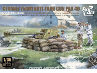 Border model maquette militaire BT-051 Canon anti-char Allemand 75mm Pak 40 1/35