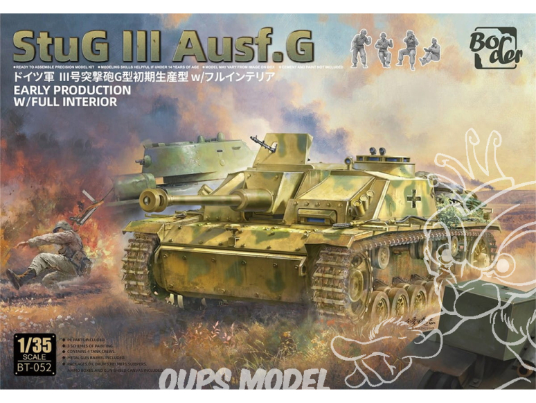 Border model maquette militaire BT-052 StuG III Ausf.G Early Prodcution avec intérieur complet 1/35